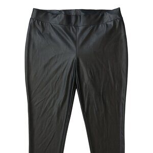 Torrid Black Full Length Faux Leather Leggings Women's Size 2 Platinum Style
